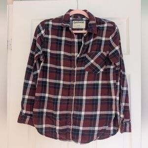 Garage Plaid Oversized Button-Up Shirt